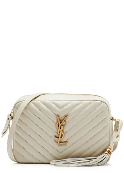 Saint Laurent Lou Quilted Cross Body Bag, Leather Bag, White