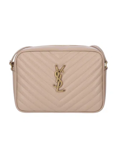 Saint Laurent Lou Quilted Crossbody Bag In Nude