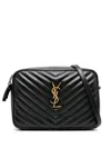 Saint Laurent Lou Quilted Crossbody Bag In Schwarz