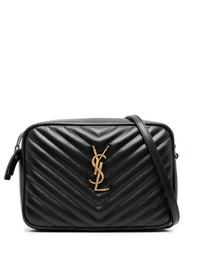 Saint Laurent Lou Quilted Crossbody Bag In Schwarz