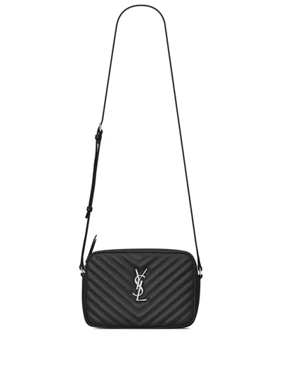 Saint Laurent Lou Quilted Crossbody Bag In Schwarz
