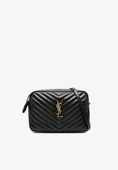 Saint Laurent Lou Quilted Leather Camera Bag In Black