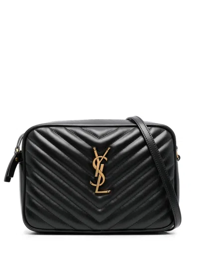 Saint Laurent Lou Quilted Leather Camera Bag In Black
