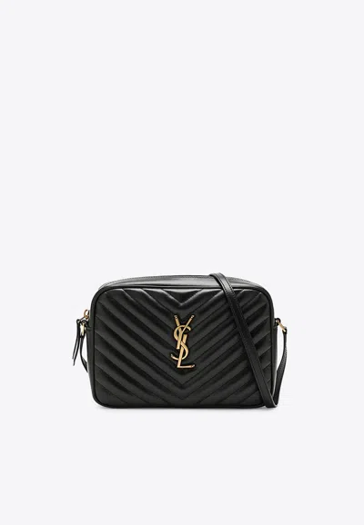 Saint Laurent Lou Quilted Leather Camera Bag In Black