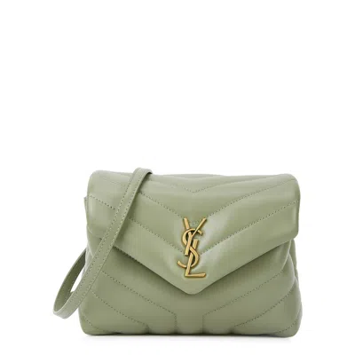 Saint Laurent Lou Quilted Leather Cross-body Bag In Green