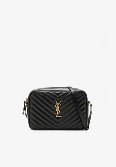 Saint Laurent Lou Quilted Leather Crossbody Bag In Black