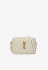 Saint Laurent Lou Quilted Leather Crossbody Bag In White