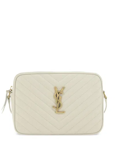 Saint Laurent Quilted Leather Lou Camera Bag In White