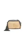 Saint Laurent Lou Raffia Camera Bag In Neutral