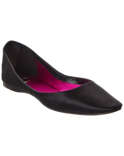 Saint Laurent Lou Satin Ballet Flat In Black