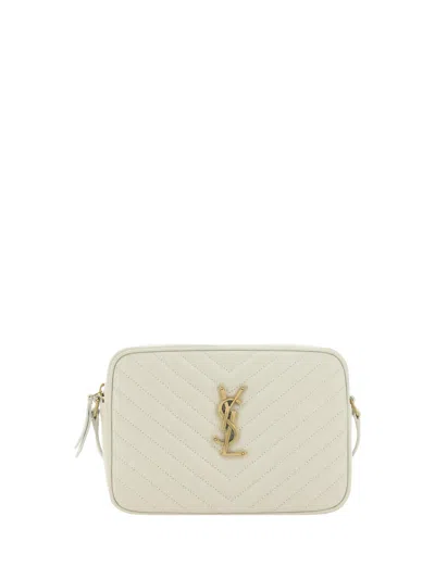 Saint Laurent Lou Zip-up Quilted Camera Bag In Sand
