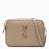 Saint Laurent Lou Zip-up Quilted Crossbody Bag In Beige