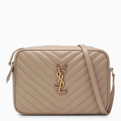 Saint Laurent Lou Zip-up Quilted Crossbody Bag In Beige