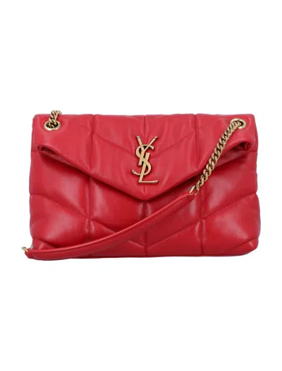 Saint Laurent Loulor Small Puffer Bag In Red Danger
