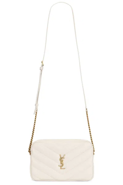 Saint Laurent Loulou Camera Bag In Blanc Vintage