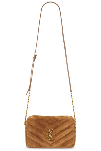 Saint Laurent Loulou Camera Bag In Caramel Cognac