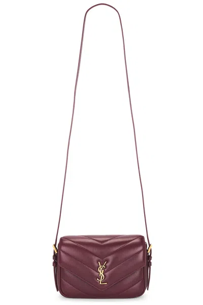 Saint Laurent Loulou Cassandre Toy Crossbody Bag In Purple