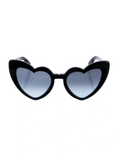 Pre-owned Saint Laurent Loulou Cat-eye Sunglasses In Black