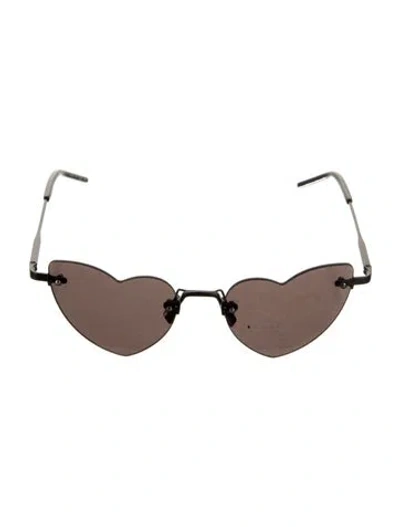 Pre-owned Saint Laurent Loulou Cat-eye Sunglasses In Black
