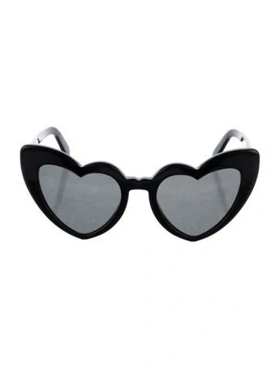 Pre-owned Saint Laurent Loulou Cat-eye Sunglasses In Black