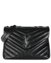 Saint Laurent Loulou Chain Medium Leather Satche In Black