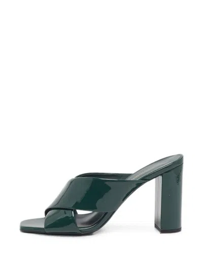 Pre-owned Saint Laurent Loulou Criss-cross Sandals In Green