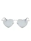 Saint Laurent Loulou Heart-frame Sunglasses In Blue