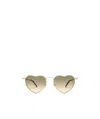 Saint Laurent Loulou Heart-shaped Sunglasses In Nude