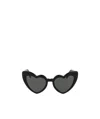 Saint Laurent Wave Heart Frame Sunglasses In Black