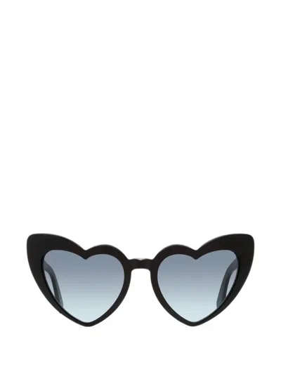 Saint Laurent Loulou Heart-frame Sunglasses In Blue