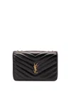 Saint Laurent Black Nappa Leather Large Loulou Shoulder Bag In Black