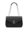 Saint Laurent Loulou Large In Matelassé Lambskin In Black