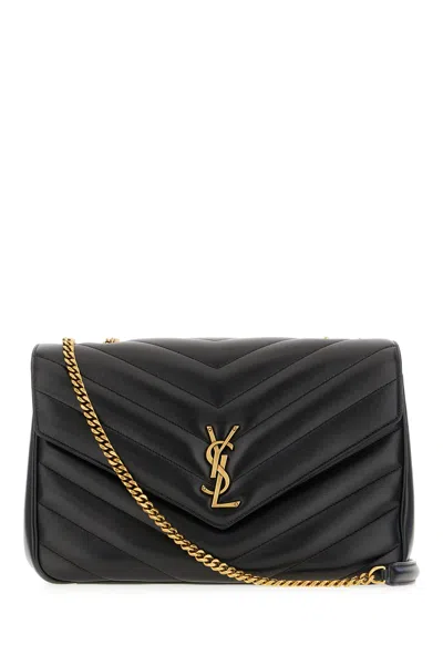 Saint Laurent Loulou Large Leather Shoulder Bag In Black