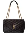 Saint Laurent Loulou Large Leather Shoulder Bag In Black