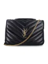 Saint Laurent Loulou Large Matelassé Lambskin Chain Bag In Black