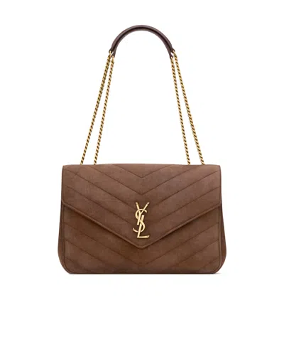Saint Laurent Loulou Large Quilted Suede Bag
