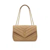 Saint Laurent Loulou Large Shoulder Bag In Sand
