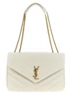 Saint Laurent Loulou Large Shoulder Bag In White
