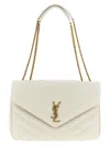 Saint Laurent Loulou Large Shoulder Bag In White