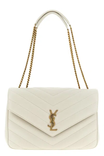 Saint Laurent 'loulou' Large Shoulder Bag In Sand