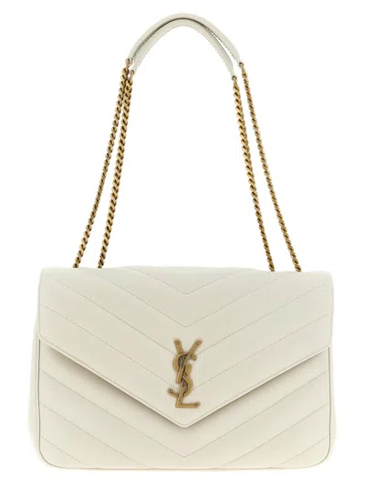 Saint Laurent 'loulou' Large Shoulder Bag In Sand