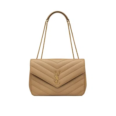 Saint Laurent Loulou Large Shoulder Bag In Brown