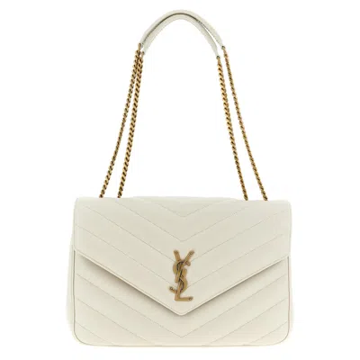 Saint Laurent Loulou Large Shoulder Bag In Sand