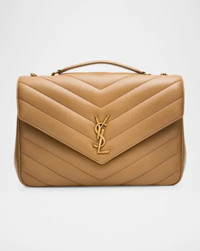 Saint Laurent Loulou Large Ysl Chain Shoulder Bag In Quilted Leather