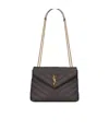 Saint Laurent Loulou Matelassé Small Shoulder Bag In Gray