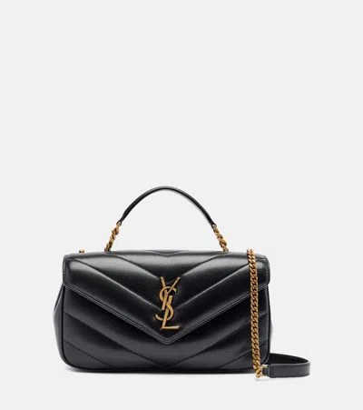 Saint Laurent Loulou Matelassé Leather Top-handle Bag In Black