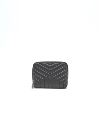 Saint Laurent Loulou Matelassé Pouch In Black
