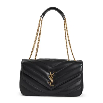 Saint Laurent Loulou Media Leather Handbag - 29 Cm In Black