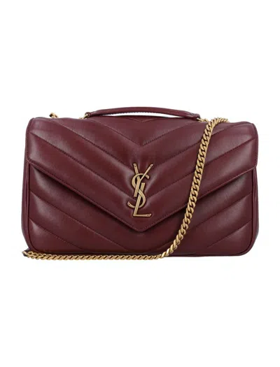 Saint Laurent Loulou Medium Bag In Burgundy
