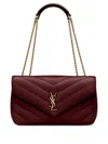 Saint Laurent Cherry Loulou Medium Shoulder Bag In Burgundy